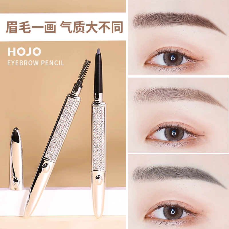 Waterproof double-sided brown triangular eyebrow pencil, long-term effect, does not fade, no smudge, for beginners
