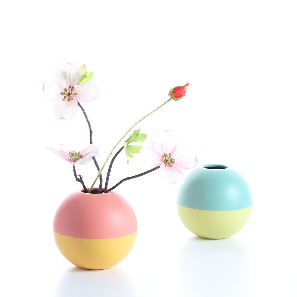2件包邮 撞色花瓶 陶瓷小花瓶 水培 插花