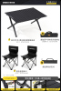 2.5 thick tube black suit middle table+2 Chicken rolls chair