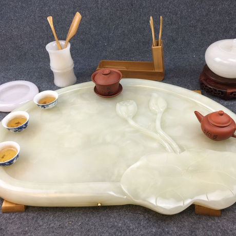 三生缘天然玉石茶盘玉石功夫茶盘石茶盘功夫茶具玉茶盘玉茶海茶台