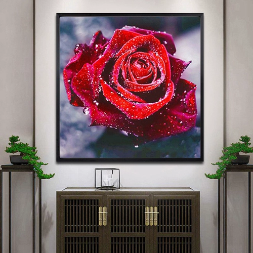 Принесите раму бриллиантовому живописи новая гостиная цветочная роза Пара свадебная подарок алмазной наклейка с крестом -штифтом бриллиантовой вышивка