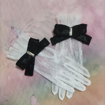 taobao agent Retro white gloves, accessory, Lolita style, halloween