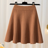 Трикотажная юбка, осенняя приталенная цветная шерстяная мини-юбка, высокая талия, А-силуэт