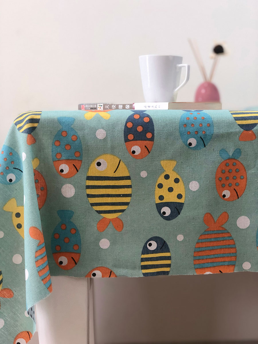 nordic style desk  cotton and linen tablecloth ins style student dormitory bedroom japanese-style small fresh chinese fabric