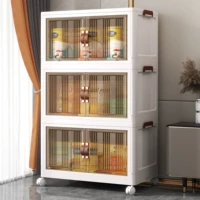 Складная коробка для хранения открывающая дверь много -функциональная установка и отделочная одежда для общежития прозрачная кухонная полка прозрачная кухонная полка