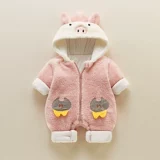 Детский комбинезон для младенца, утепленное демисезонное термобелье, брендовый комплект, милый пуховик, 3 мес.