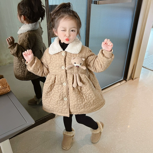 Демисезонный пуховик для девочек, стеганая детская куртка, детская одежда