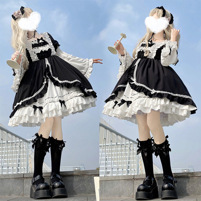 taobao agent Genuine summer dress for princess, Lolita OP, long sleeve, Lolita style