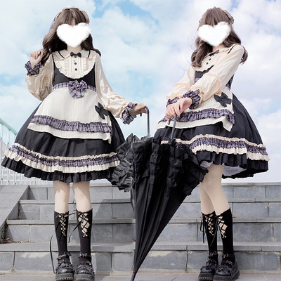 taobao agent Genuine spring cute castle, dress, Lolita OP, long sleeve, Lolita style