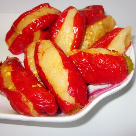 山哢哢 贵州特产辣椒小吃 自制糯米莽椒250g糯米粉红辣椒 6份包邮