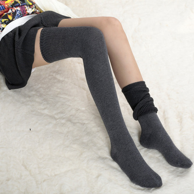taobao agent Demi-season socks, velvet warm woolen long knee pads, colored high boots