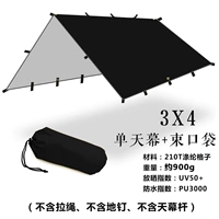 Черный (3*4) одинарный навес + квадратная внешняя сумка