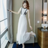 Белая шифоновая летняя длинная юбка, приталенное платье, корсет, по фигуре, французский стиль