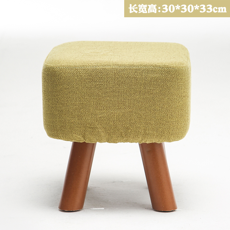 small stool solid wood heightened leather stool square stool creative fashion shoe changing stool fashion fabric sofa low stool bench footstool