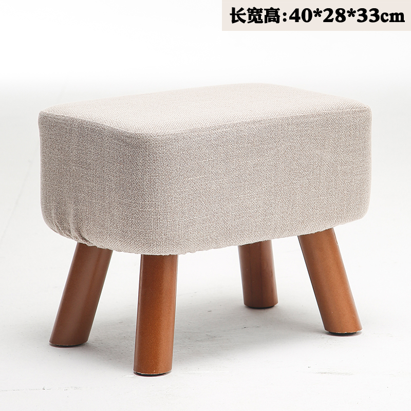 small stool solid wood heightened leather stool square stool creative fashion shoe changing stool fashion fabric sofa low stool bench footstool