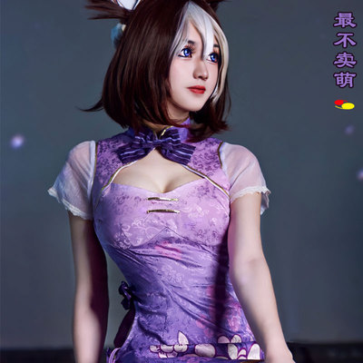 taobao agent Beautiful little horse racing | Doujin cheongsam racing girl cos clothing prettyderby women's cosplay anime clothing