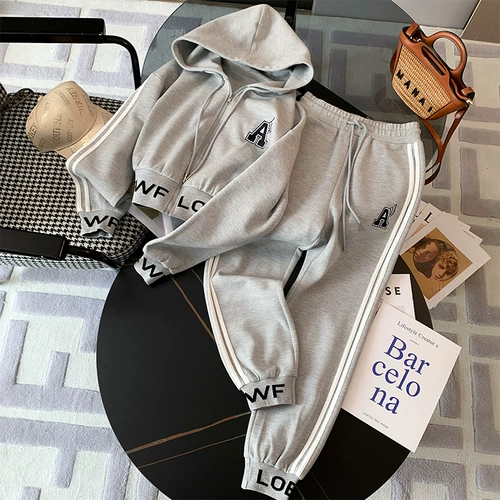Модная толстовка, штаны, спортивный костюм, комплект, коллекция 2022, в западном стиле