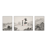 Дом и все случается Гостиная Декоративная живопись Новый китайский пейзаж Триптих Офис Фреска Диван Фон Настенная живопись