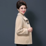 Осенняя короткая бархатная шерстяная куртка для матери, в западном стиле, коллекция 2021, для среднего возраста