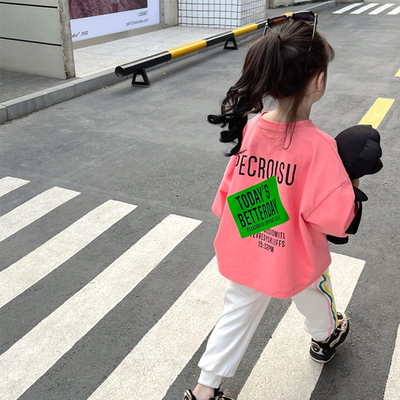 taobao agent Hut for princess, children's T-shirt, cotton long-sleeve, demi-season top, mid length, long sleeve
