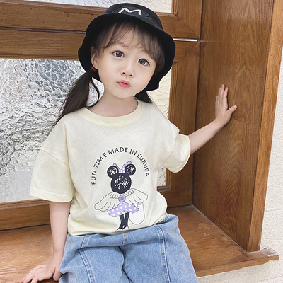 taobao agent Children's T-shirt for princess, summer summer clothing, cotton thin jacket, with short sleeve