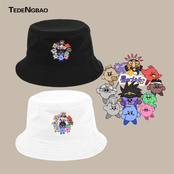 Джоджо Джоджо Джойнт Стар Кирби мультики печать шляпа назначать небо периферия мужской и женщины на открытом воздухе случайный затенение рыбак кепка