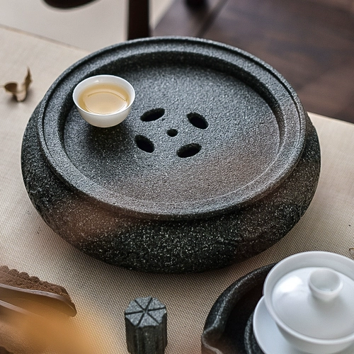 Каменная чайная лотка поддона чайная лодка круглый чайный стол Home Chaoshan кунг -фу чай набор