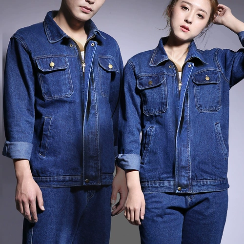 Хлопковый джинсовый демисезонный износостойкий искусственный комбинезон, защита от ожогов