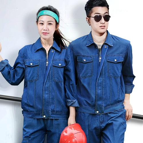 Летний джинсовый комбинезон, тонкий износостойкий лонгслив для работы, рабочая одежда