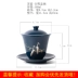 Egret màu men gốm phủ bát bát ba tài năng bát kung fu bộ trà trà hướng dẫn sử dụng Jing tea cup bong bóng tách trà lớn - Trà sứ