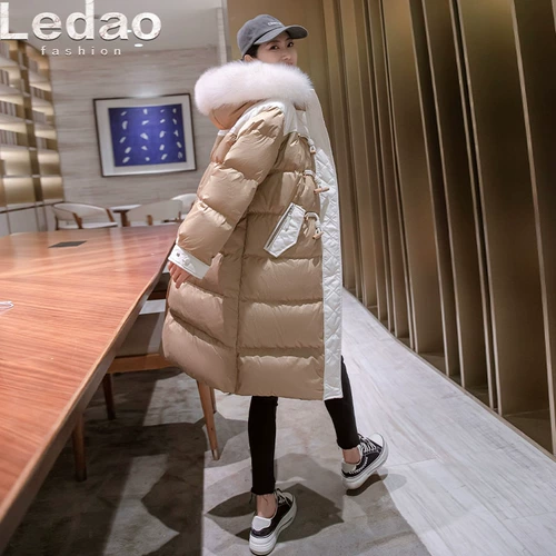 Южнокорейский товар, пуховик, приталенный корсет, куртка, 2022, средней длины, в западном стиле