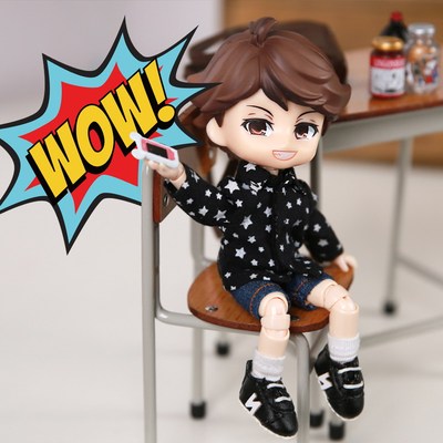 taobao agent [Free shipping over 99] 30,000 dean's colorful shirt OB11 clay head GSC doll 12 points BJD jacket grid