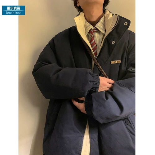 Зимний ретро пуховик, утепленная куртка для влюбленных, в американском стиле