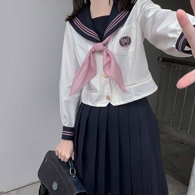 taobao agent [Riceball spot] Sailor uniform JK uniform with triangular towel scarf multi -color