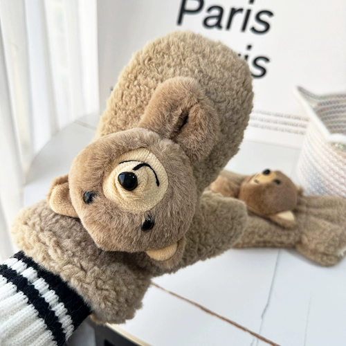 Tide, милые перчатки, мультяшный зимний утепленный комплект для школьников, с медвежатами