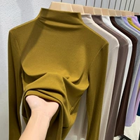 Зеленый, высокий воротник