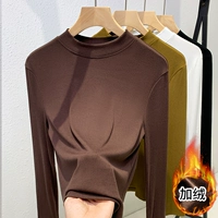 Dark Coffee Double-Layer Plus Velvet-Small Stand Up воротник