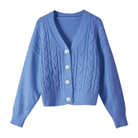 Синий [ранняя осень лучшая корейская версия/Мягкая молочная топ -вершина ранней осени]