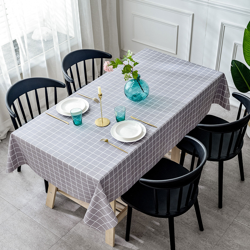 nordic tablecloth fabric cotton linen waterproof and oil-proof disposable rectangular pvc tea table cloth table mat desk ins students