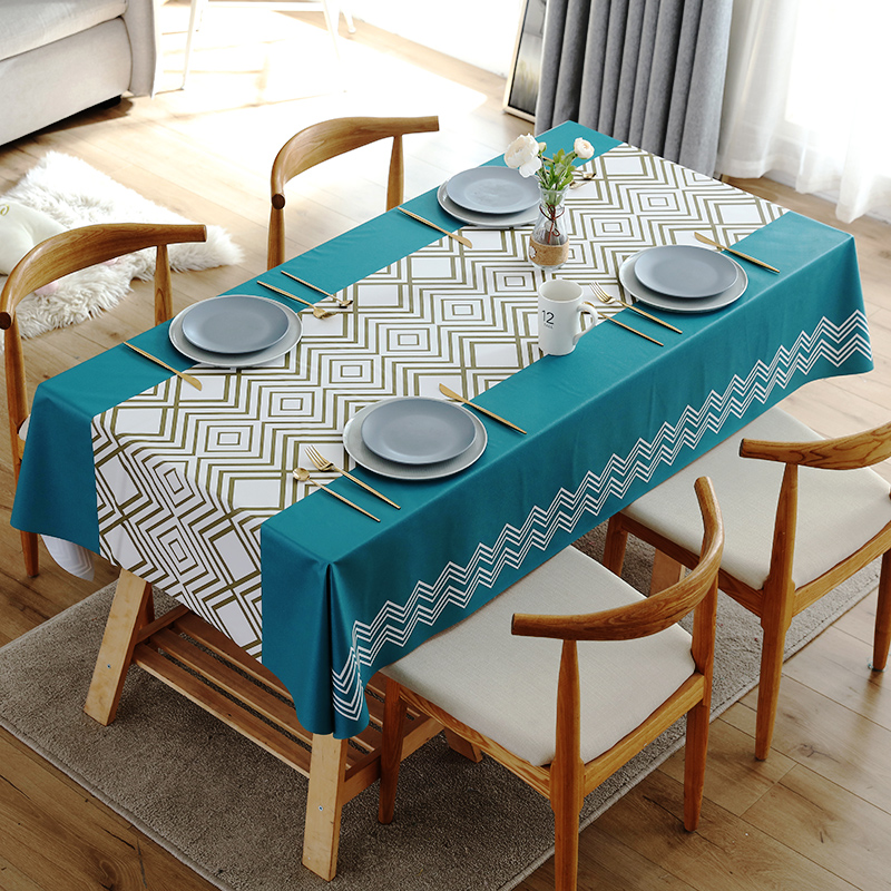 nordic tablecloth fabric cotton linen waterproof and oil-proof disposable rectangular pvc tea table cloth table mat desk ins students