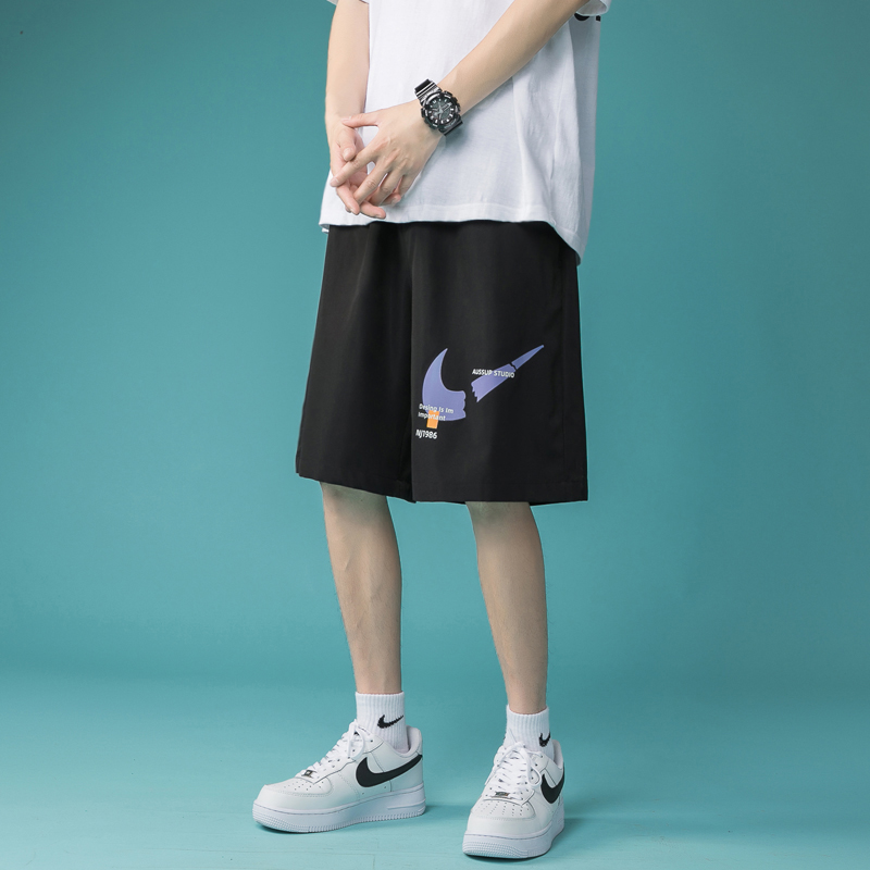 Dk101 Blackshorts man summer Wear out motion Trousers easy Versatile Cropped trousers male Thin ins Chaopai Beach pants