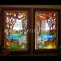 Tiffany Screen Art Glass Doors and Windows Старая Шанхайская Республика Китайская перегородка фона фон стена Цвет стеклян