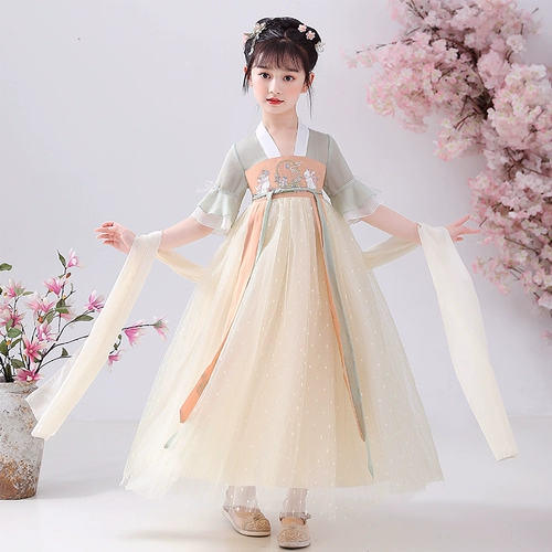 Ханьфу, летнее платье, детская юбка, летняя одежда, китайский стиль, детская одежда