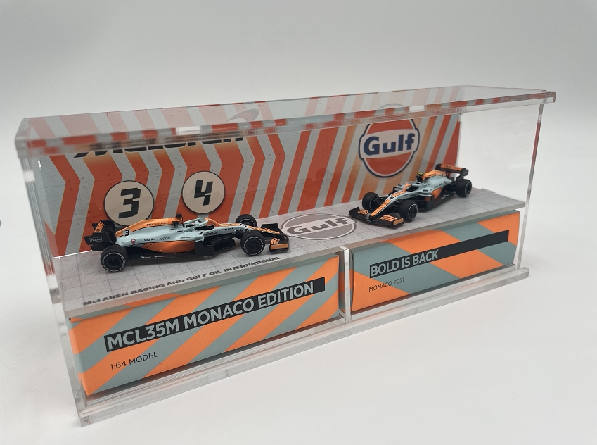 Картинка модели Макларен 1:64 First-уровень Формула F1 Монако Bay акриловая витрина (без автомобиля)