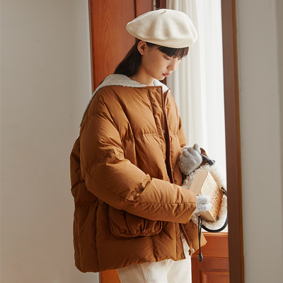 taobao agent Retro three dimensional velvet down jacket, suitable for teen, fitted, duck down