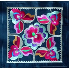 Miaoxiu 中国风锦缎刺绣花正方型杯垫创意茶道杯垫隔热垫防烫餐垫碗垫