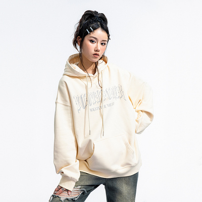 taobao agent YEP American retro sweater female Oversize niche street tide brand spring and autumn couple hiphop jacket