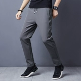 Мужские летние штаны, шелковые тонкие спортивные повседневные брюки, свободный прямой крой