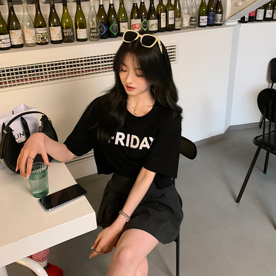 taobao agent T-shirt, summer top, round collar