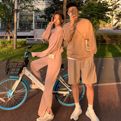 taobao agent [【8折清仓】夏诗文 连帽开衫外套/开叉阔腿裤女夏运动套装]